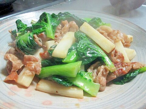 しゃりっと食感が美味しい☆豚と山芋の中華炒め♪